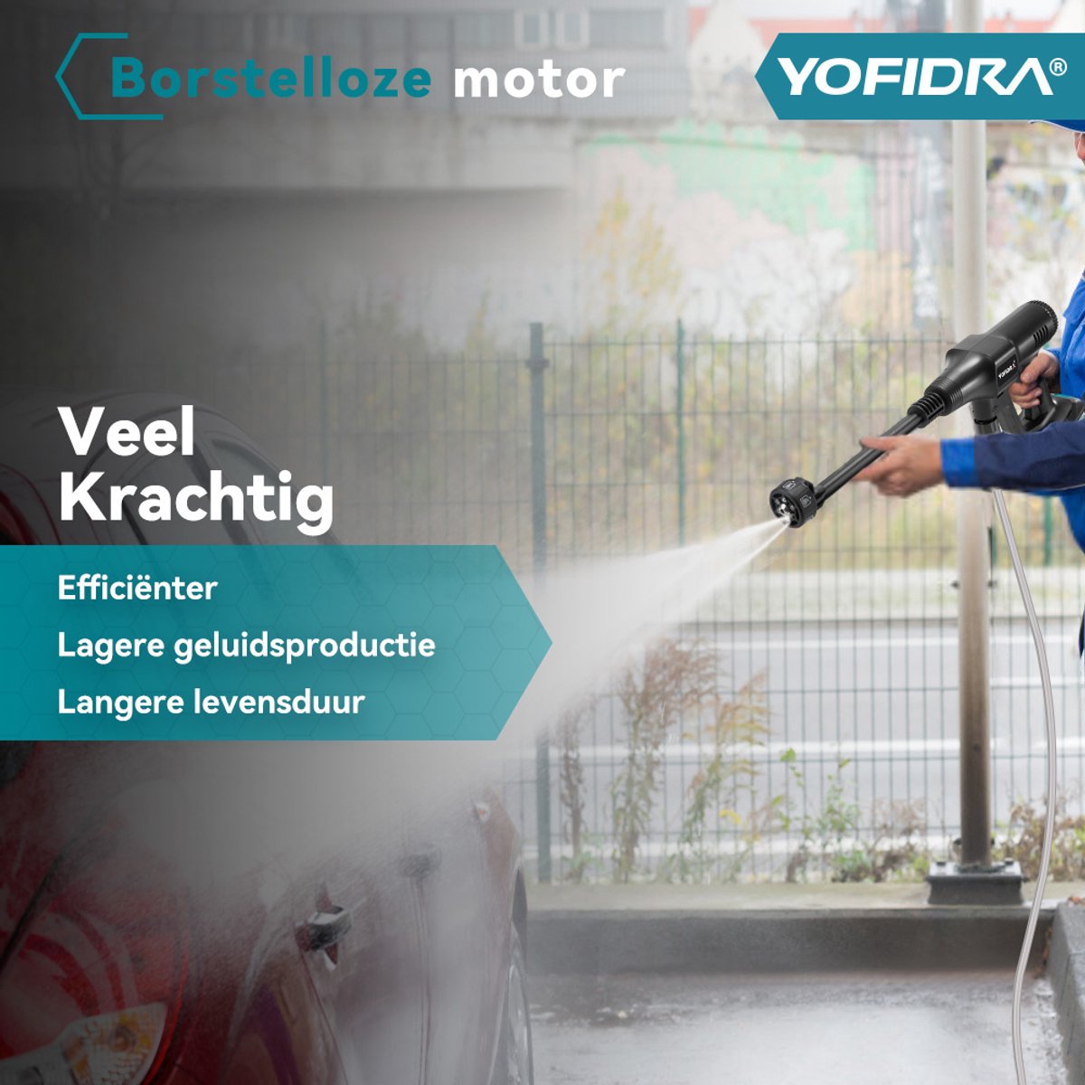 YOFIDRA Draadloze Hogedrukreiniger Set - 2x 18V Accu - Professioneel Auto Detailing