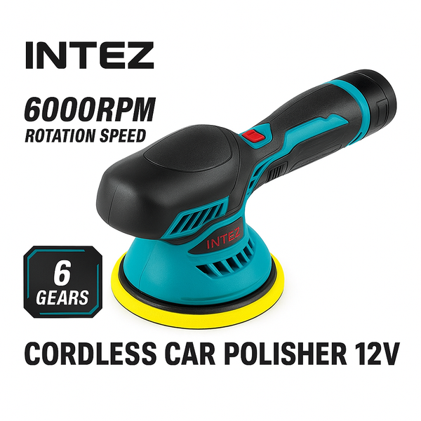 Intez Draadloze Polijstmachine 12V – 6 Snelheden, 6000 RPM + Accessoireset