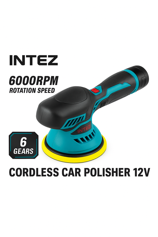 Intez Draadloze Polijstmachine 12V – 6 Snelheden, 6000 RPM + Accessoireset