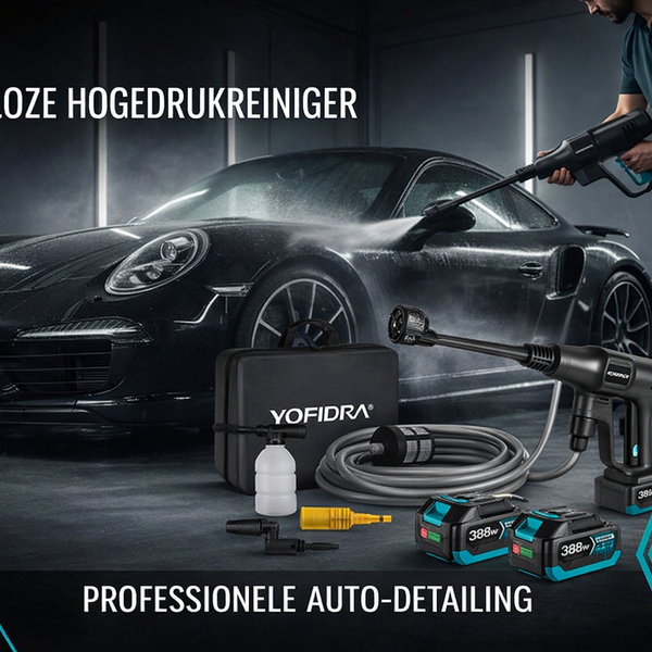 YOFIDRA Draadloze Hogedrukreiniger Set - 2x 18V Accu - Professioneel Auto Detailing