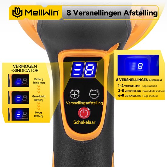 Draadloze Polijstmachine 12V – 8 Snelheden, 5500 RPM + Accessoireset