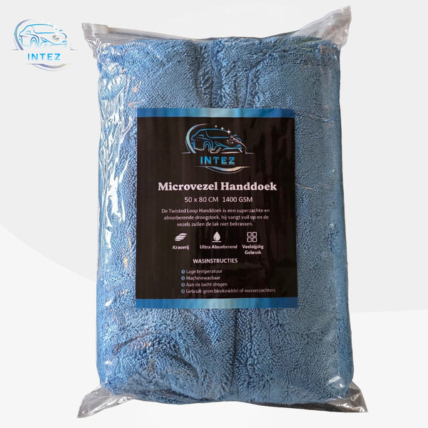 Intez double-sided Twisted Loop Droogdoek 1400 GSM - Premium Auto Droogdoek 50x80cm