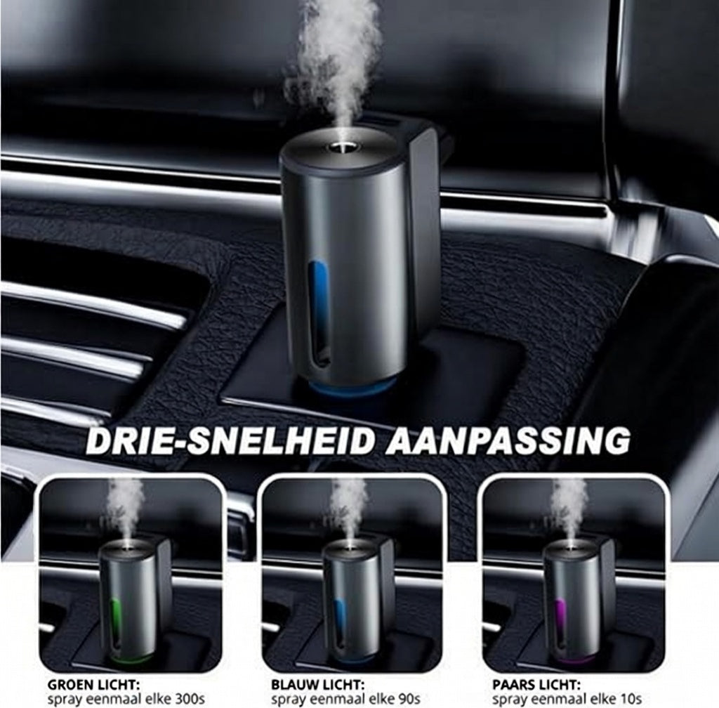 Auto Geur Diffuser – 3 Verwisselbare Geuren oplaadbaar